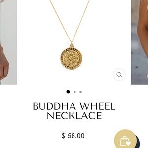 NWT Gold Buddha Wheel Necklace